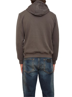 Felpa Antony Morato con zip e cappuccio in cotone interlock e tessuto tecnico verde in UOMO