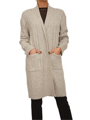 Cardigan donna Fracomina in tessuto beige lavorato in DONNA