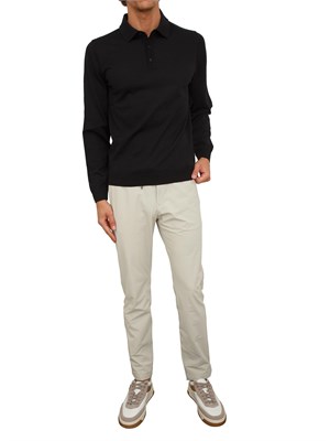 Polo Boss uomo in lana vergine nero in UOMO