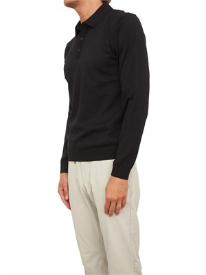 Polo Boss uomo in lana vergine nero in UOMO