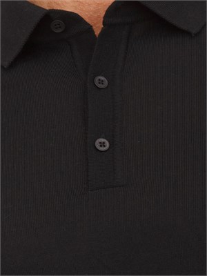 Polo Boss uomo in lana vergine nero in UOMO