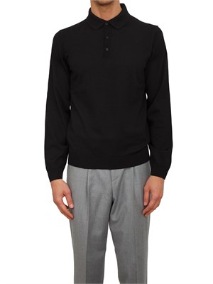Polo maglia Boss uomo in lana vergine nero in UOMO