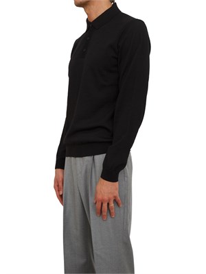 Polo maglia Boss uomo in lana vergine nero in UOMO
