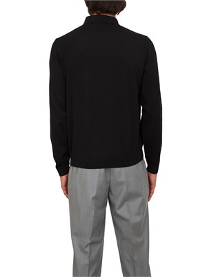 Polo maglia Boss uomo in lana vergine nero in UOMO