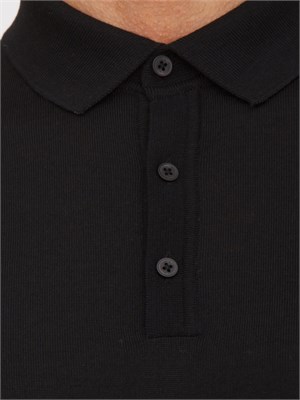 Polo maglia Boss uomo in lana vergine nero in UOMO