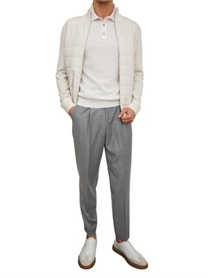 Polo maglia Boss uomo in lana vergine avorio in UOMO