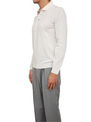 Polo maglia Boss uomo in lana vergine avorio in UOMO
