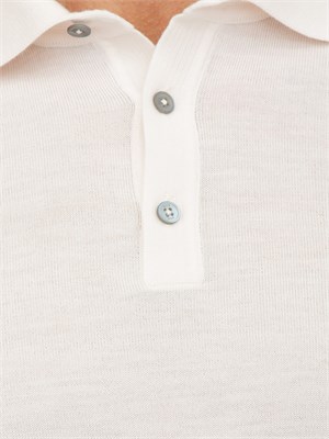 Polo maglia Boss uomo in lana vergine avorio in UOMO