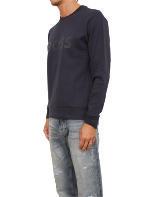 Felpa Boss uomo in cotone blu in UOMO