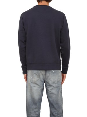 Felpa Boss uomo in cotone blu in UOMO