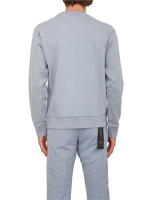 Felpa Boss uomo in cotone grigio celeste in UOMO