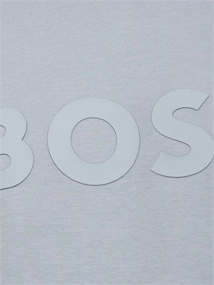 Felpa Boss uomo in cotone grigio celeste in UOMO