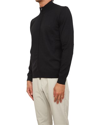 Maglia cardigan Boss uomo in lana vergine nero in UOMO