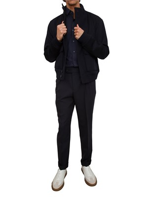 Camicia slim Boss uomo in jersey stretch blu in UOMO