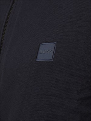 Maglia giubbotto Boss uomo in misto cotone e cashmere blu in UOMO