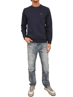 Felpa Boss uomo in cotone blu in UOMO