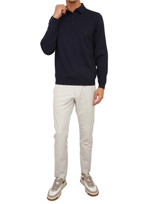 Polo Boss uomo in lana vergine blu in UOMO