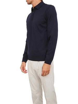 Polo Boss uomo in lana vergine blu in UOMO