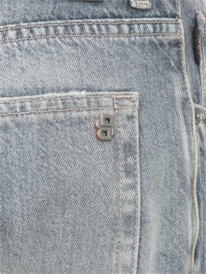 Jeans Boss uomo in cotone grigio con dettagli used in UOMO