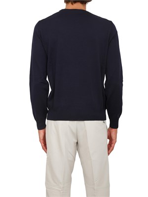 Maglia girocollo Boss in lana vergine blu in UOMO