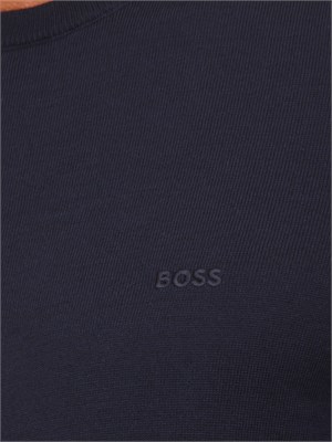 Maglia girocollo Boss in lana vergine blu in UOMO