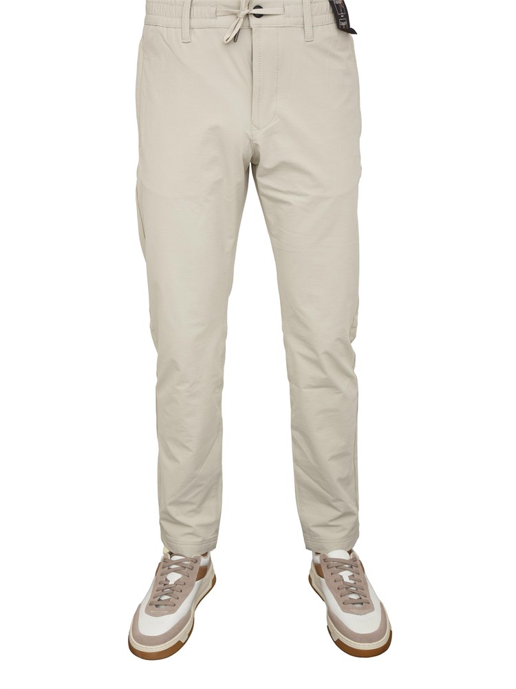 Pantaloni Boss uomo in misto cotone baige