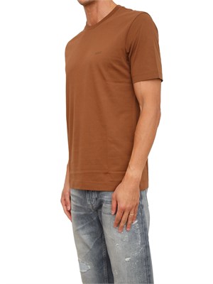 T-shirt Boss uomo in cotone marrone in UOMO