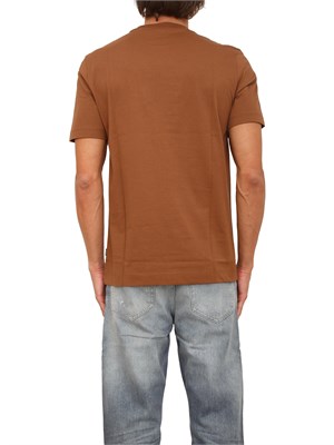 T-shirt Boss uomo in cotone marrone in UOMO