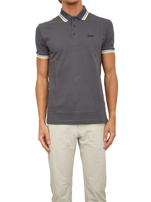 Polo Boss uomo in cotone grigio in UOMO