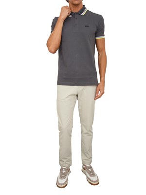 Polo Boss uomo in cotone grigio in UOMO