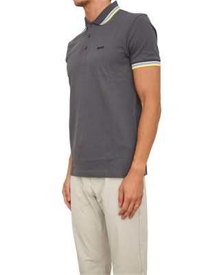 Polo Boss uomo in cotone grigio in UOMO