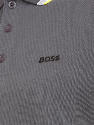 Polo Boss uomo in cotone grigio in UOMO