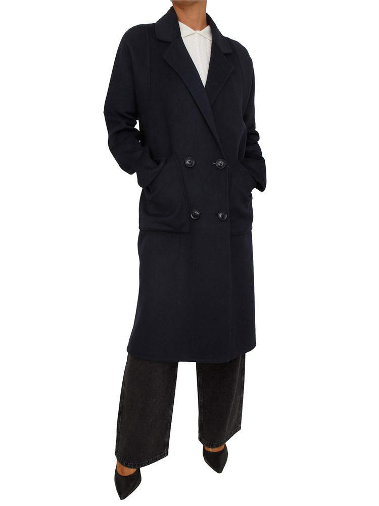 Cappotto donna Fracomina in lana blu
