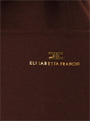 Cappotto Elisabetta Franchi in panno di misto lana double marrone in DONNA