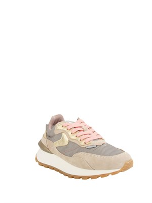Sneakers donna Voile Blanche in tessuto tecnico beige con inserti in suede e pelle in DONNA