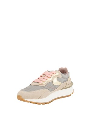 Sneakers donna Voile Blanche in tessuto tecnico beige con inserti in suede e pelle in DONNA