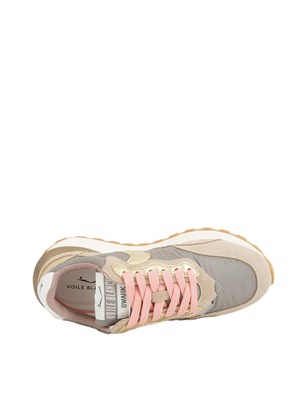 Sneakers donna Voile Blanche in tessuto tecnico beige con inserti in suede e pelle in DONNA