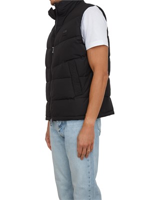 Gilet Antony Morato in tessuto tecnico nero cappuccio estraibile in UOMO