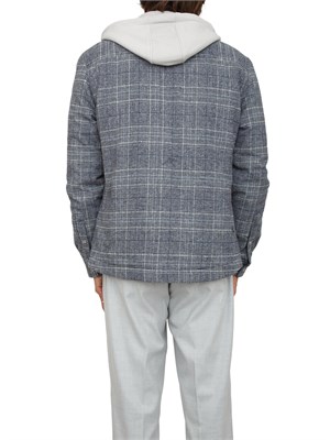 Giubbino Antony Morato in misto lana motivo principe di Galles e cappuccio in cotone grigio in UOMO