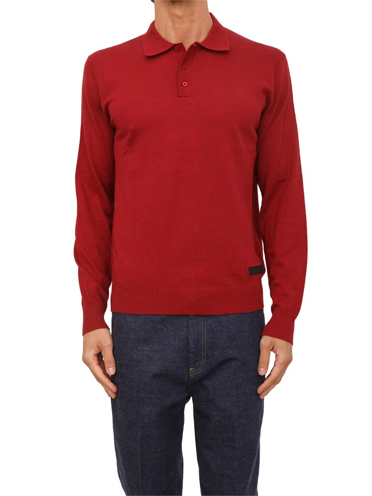 Maglia polo Richmond X uomo in misto lana rossa