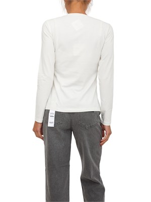 T-shirt Liu Jo donna in cotone bianco con strass logo in DONNA