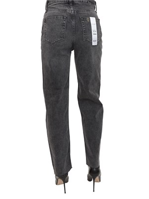 Jeans cropped Liu Jo donna in denim nero effetto used con strass in DONNA