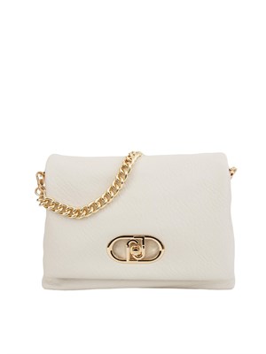 Borsa Liu Jo LaPuffy in ecopelle avorio con catena oro in DONNA