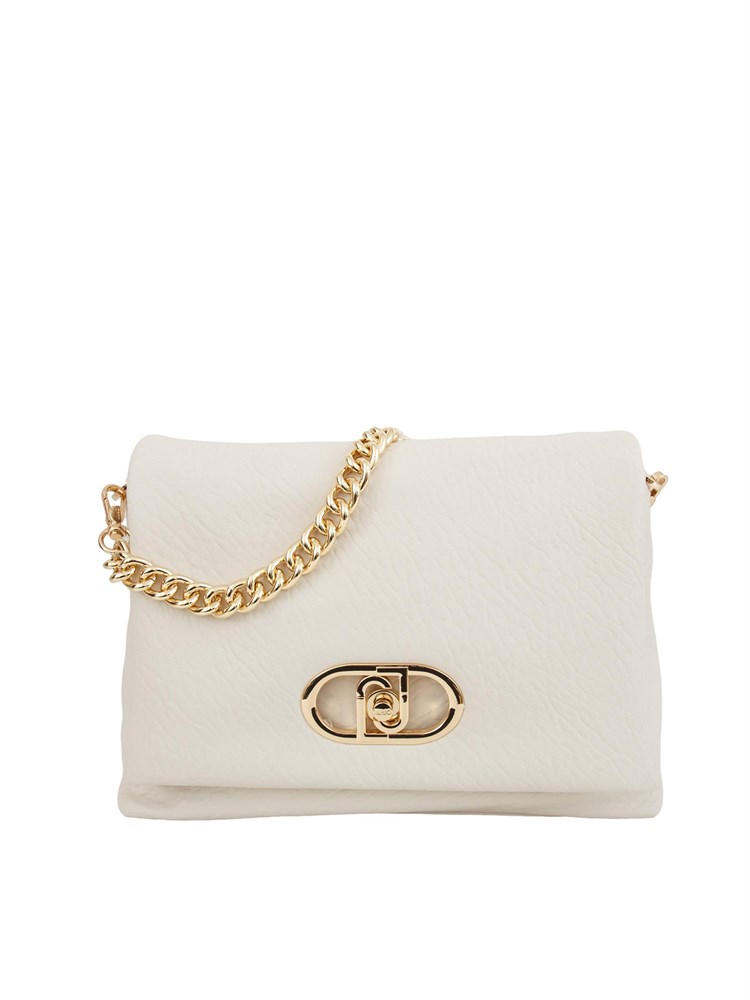 Borsa Liu Jo LaPuffy in ecopelle avorio con catena oro