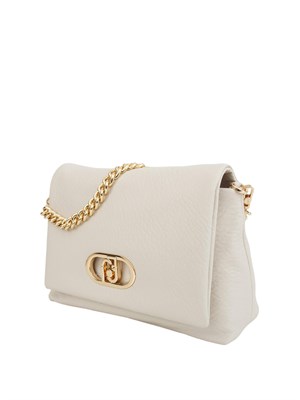 Borsa Liu Jo LaPuffy in ecopelle avorio con catena oro in DONNA