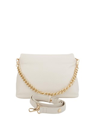 Borsa Liu Jo LaPuffy in ecopelle avorio con catena oro in DONNA