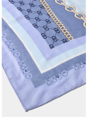Foulard Liu Jo lilla stampa grafica logo monogram in DONNA