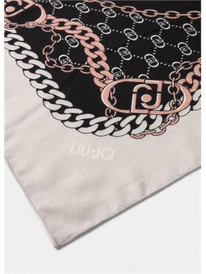 Foulard Liu Jo donna nero con stampa grafica logo in DONNA