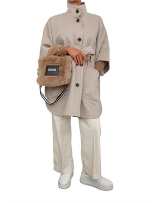 Cappotto Liu Jo donna in panno misto lana beige in DONNA
