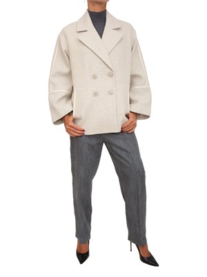 Cappotto caban Liu Jo in misto lana avorio con paillettes in DONNA